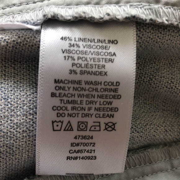 Anne Taylor Loft Grey Belted Linen Blend Career Pants- Size 6 - Picture 3 of 5